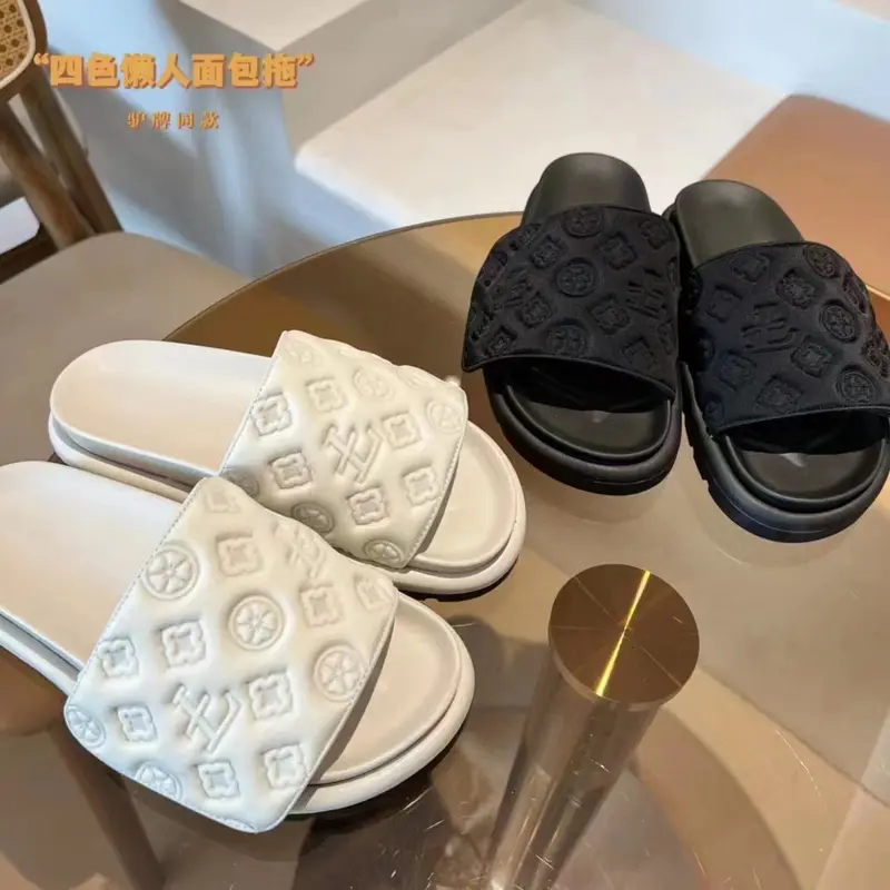 Dép Đế Bánh Mì, Hàng Mới Về Mùa Hè, Thời Trang Nữ, Dễ Phối Đồ, Phong Cách Người Nổi Tiếng Trên Internet, Có Quai Dán, Thiết Kế Dập Nổi, Thích Hợp Cho Các Hoạt Động Ngoài Trời DéP Slipper Dép Lê Women 3