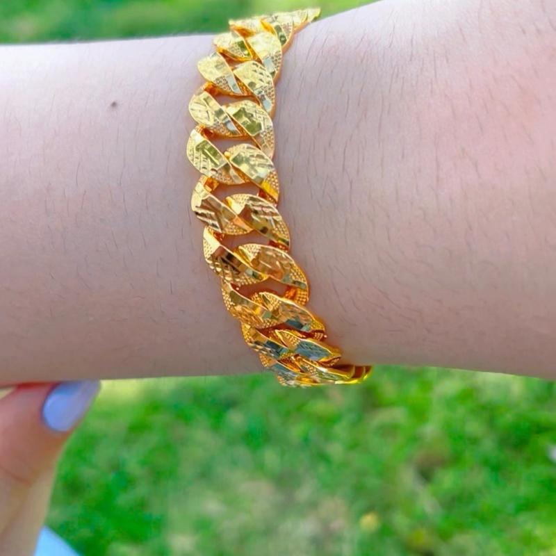 Lắc Tay Khoen Lật Khoá Hộp Bản 10li. KHOÁ HỘP CÓ ĐÓNG KÍ HIỆU. Phụ Kiện Trang Sức KimXoan, Lớp Phủ 4 Lớp Phủ Keo Giữ Màu Sắc Phù Hợp Nam Nữ đeo hằng ngày Đeo Tay