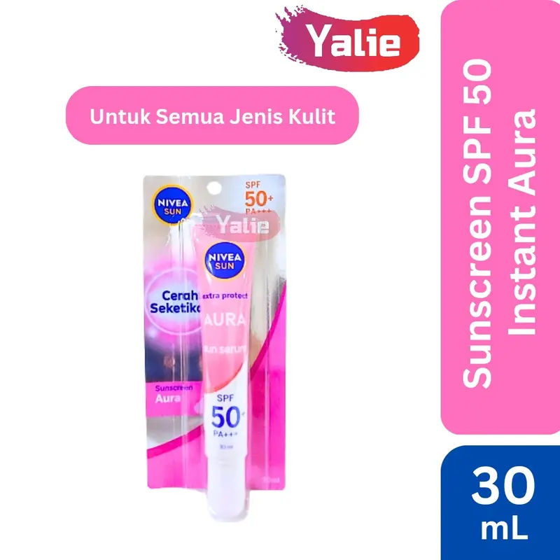 NIVEA Sun Face Serum 30ml SPF 50 Protect White Instant Aura PINK/Oil Control BIRU/ Extra Protection Vitamin C&E Suncare Sunblock Wajah Face Sunscreen Sun Care Sun Cream 30 ml 1