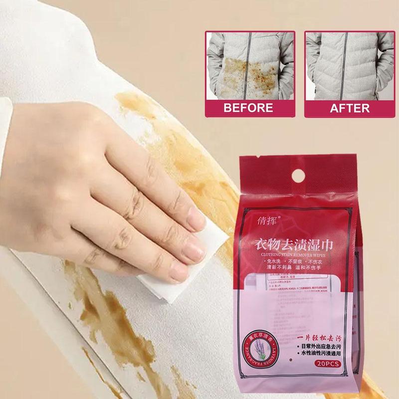 Product Introduction of 20pcs/bag Clothes Cleaning Wipes Down Jacket Stain Wet Wipes Removal Remover T8P2 26