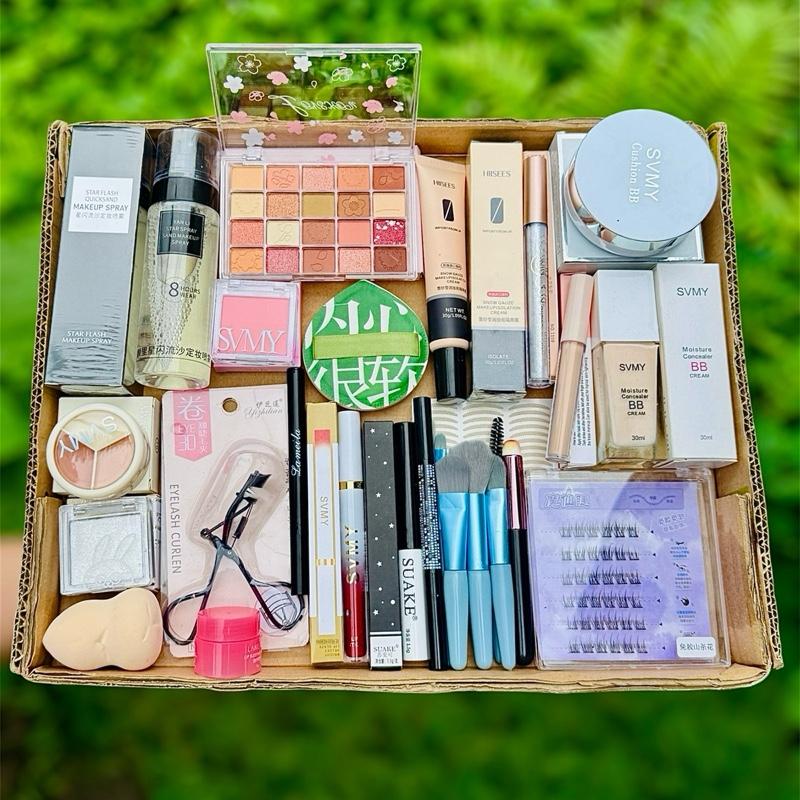  Bộ Trang Điểm 22 Món Mỹ Phẩm Đầy Đủ Dùng Cho Makuep Cá Nhân,Chuyên Nghiệp Cho Nữ Có Son Kem lỳ+ Mi Sẵn Chân Keo+Phấn Nước Cushion Kiềm Dầu+ Kem Lót+ Kem Nền+Xịt Khoá Nền...L6.6 