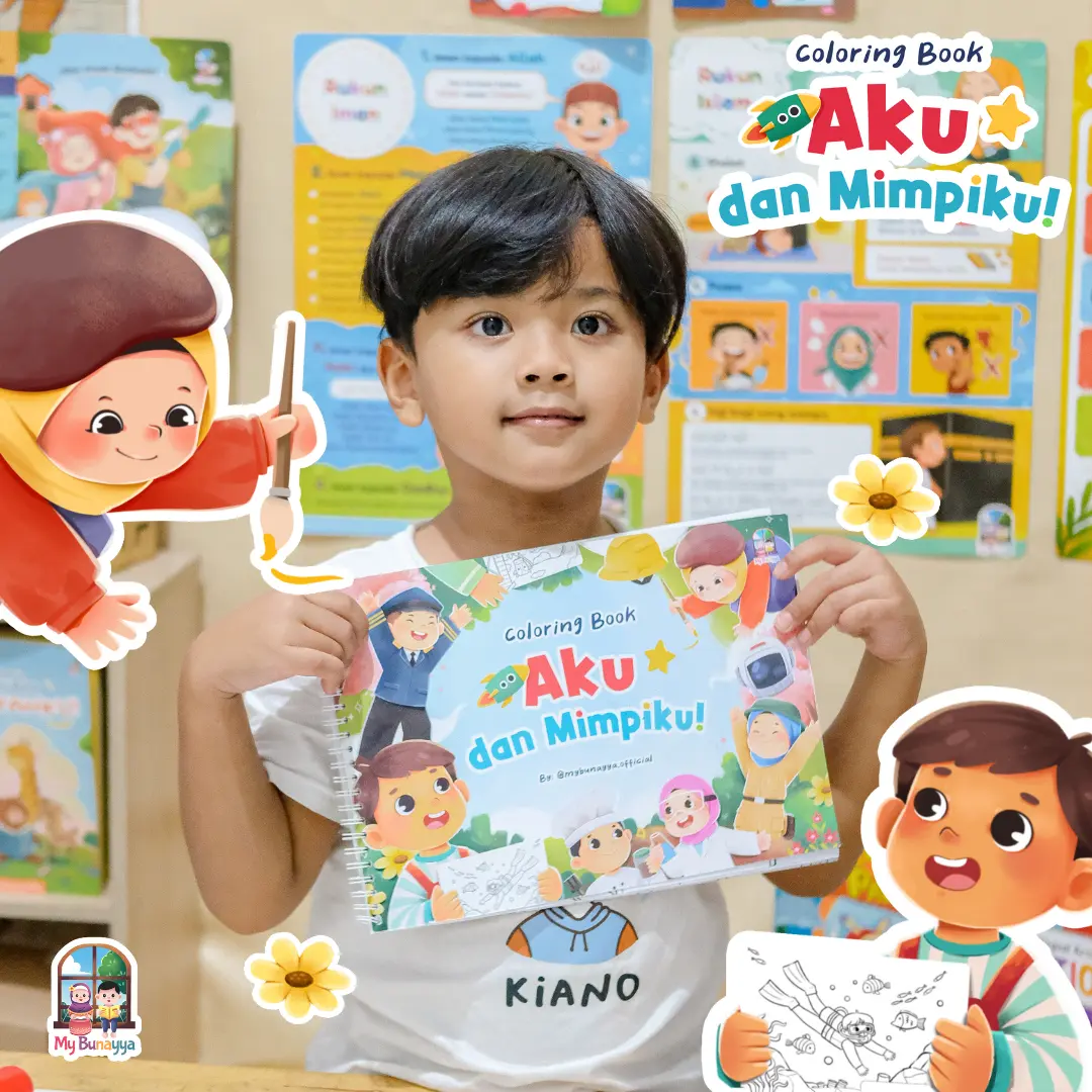 Coloring Book: Aku dan Mimpiku! - Lembar Mewarnai - Usia 3 sampai 5 tahun