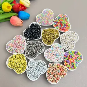 Manik Mote Huruf Alfabet Bulat Transparant Pastel 8mm (15 gr)