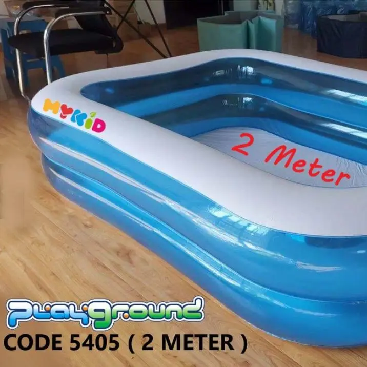 (COD) Kolam renang anak 2 METER kolam mandi bola ukuran jumbo inflatable pool kolam renang karet KERANJANG KUNING Kado Permainan 1