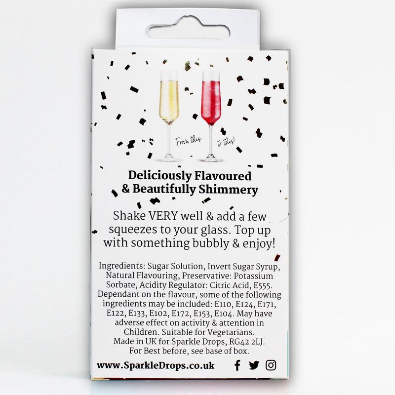 Sparkle Drops Unicorn Collection (Blue Raspberry, Passion Fruit & Cherry) Shimmer Syrup for Drinks-Prosecco, Gin, Vodka, Cocktails & Mocktails - 18-24 Servings. (Dairy Free, Fruity, Low Fat, Natural Flavours) Beverage Sweet edible glitter Set 6