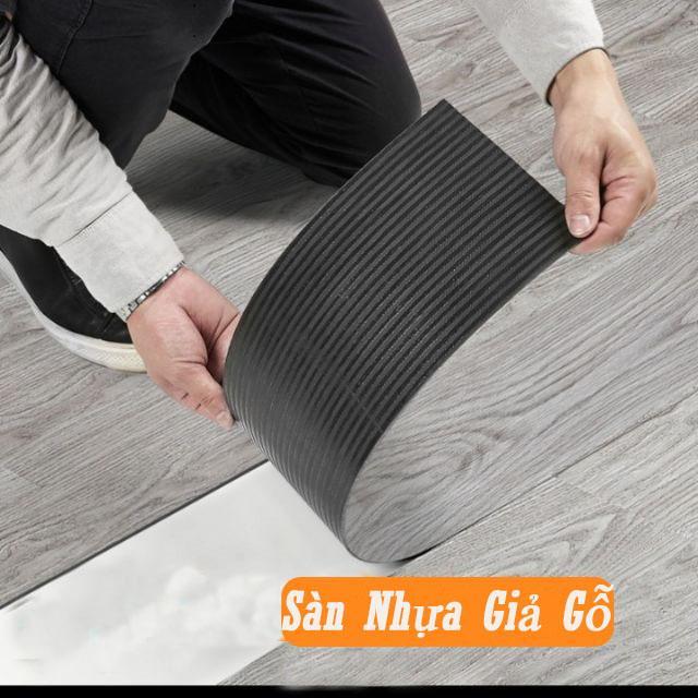 COMBO 20 Miếng nhựa lót sàn giả vân gỗ sang trọng, có keo sẵn dễ dán, giá rẻ Eden Decro VN