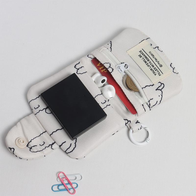 1pc Cute Student Card Simplicity Floral Korean Fashion Wallet Card Holder for Girls PortableSmall Storage Bag 6