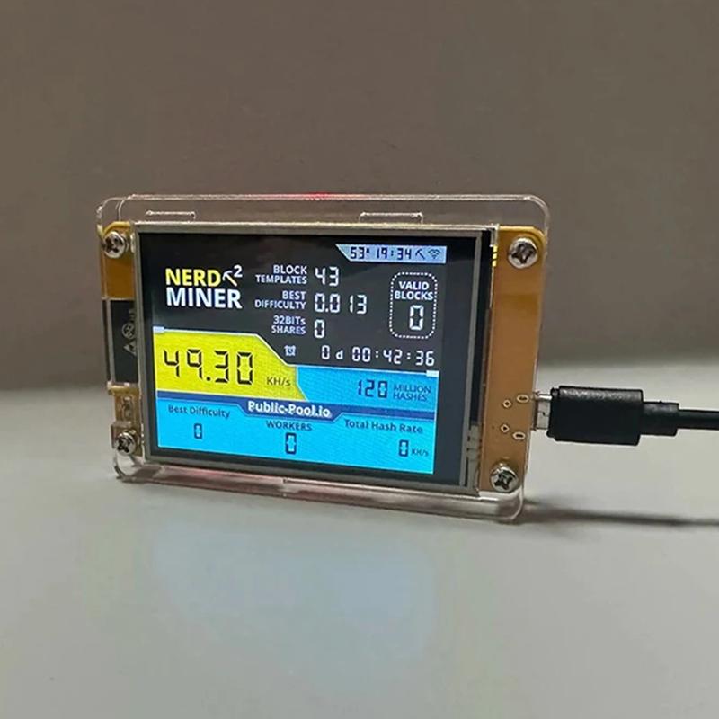 Nerdminer V3, Mới 100%, Kích Thước 2,8 Inch, Máy Khai Thác BTC Solo, Máy Khai Thác Bitcoin Crypto, Thích Hợp Cho Khai Thác Solo 2