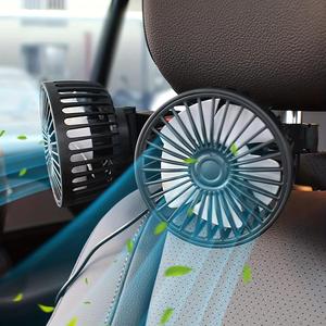 USB Powered Car Cooling Fan, 360° Rotatable Car Rear Headrest Fan, Air Circulation Fan for Sedan SUV RV Truck