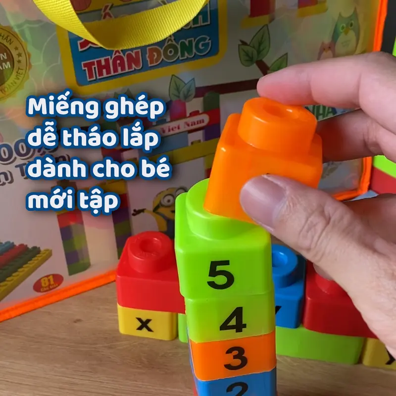 Bộ Xếp Hình Loại To Nhựa An Toàn Hàng Việt Nam Cho Bé Từ 1 Tuổi - Toy, Tháo Lắp 1