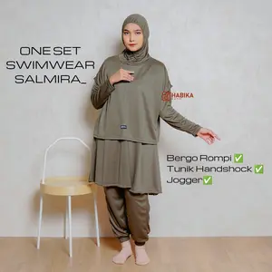 Baju renang muslimah syar'i - setelan sporty dewasa - One set Swimwear Salmira