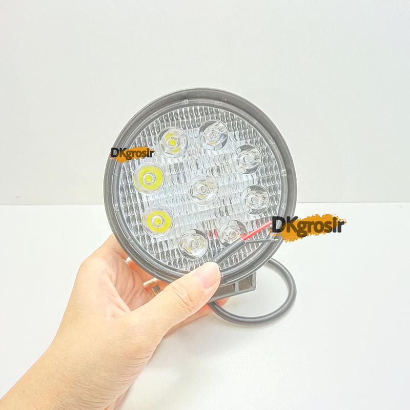 Lampu tembak sorot LED Worklight 9 mata cahaya Putih KOTAK BULAT 4