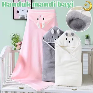 Selimut Bayi Hoodie Karakter Super Lembut untuk Bayi Baru Lahir - Baby Blanket dengan Topi Lucu