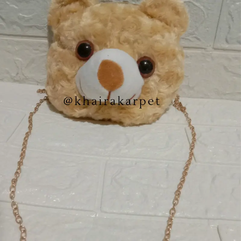 TAS SELEMPANG KEPALA TEDDY BEAR MINI / TAS SELEMPANG ANAK-ANAK MURAH 1