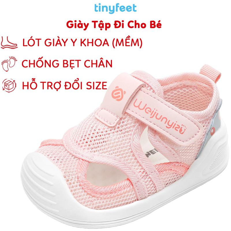 Giày Tập Đi Cho Bé Chống Bẹt Chân Thoáng Khí Nhẹ Êm TINYFEET WJ05 Giày Bàn Chân Bẹt Cho Bé Gái Bé Trai 1 Tuổi 2 Tuổi