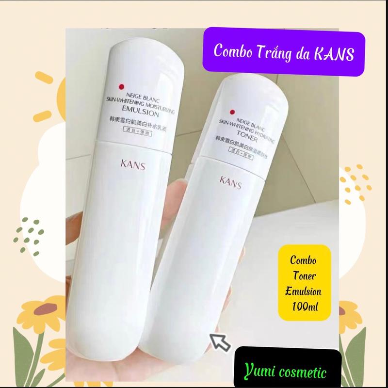 Combo 2 món  kem dưỡng  da Ngày đêm EMUSILON và TONER dưỡng ẩm  KANS TRẮNG