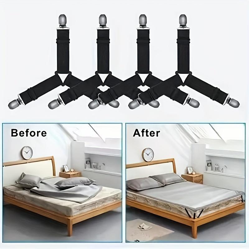 Adjustable Bed Sheet Holder, 4 Counts Non-slip Stainless Steel Triangle Sheet Clip for Sofa Bed Quilt, Multifunctional Bedding Accessories for Home, Christmas Gifts, Christmas Decorations, Room Essentials 1