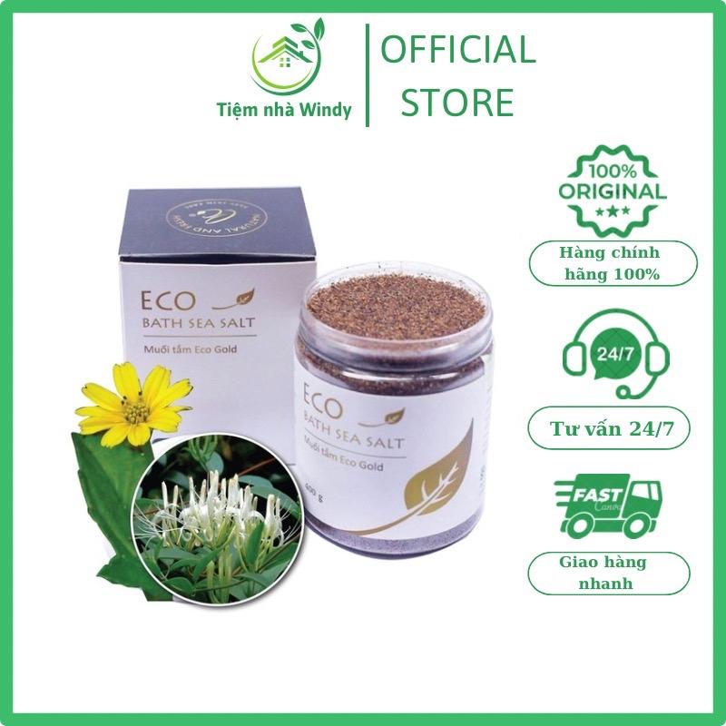 Muối tắm bé thảo dược Eco Gold 370gr không chất bảo quản không chất tạo bọt Muối Nâu