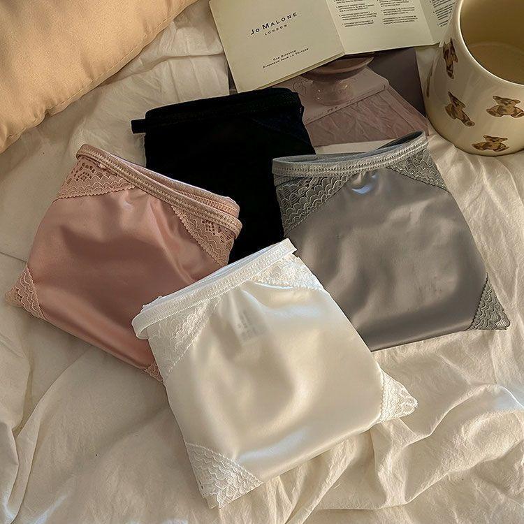 Product Introduction of Lace-edged bow high elastic and comfortable pure cotton crotch underwear 5