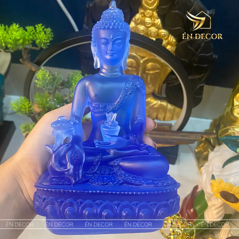 [ DECOR ] Tượng Phật Dược Sư lưu ly mini ÉN DECOR 7 màu hàng loại 1 decor trang trí phong thuỷ, an nhiên Decor Phòng Trang Trí Nhà 3