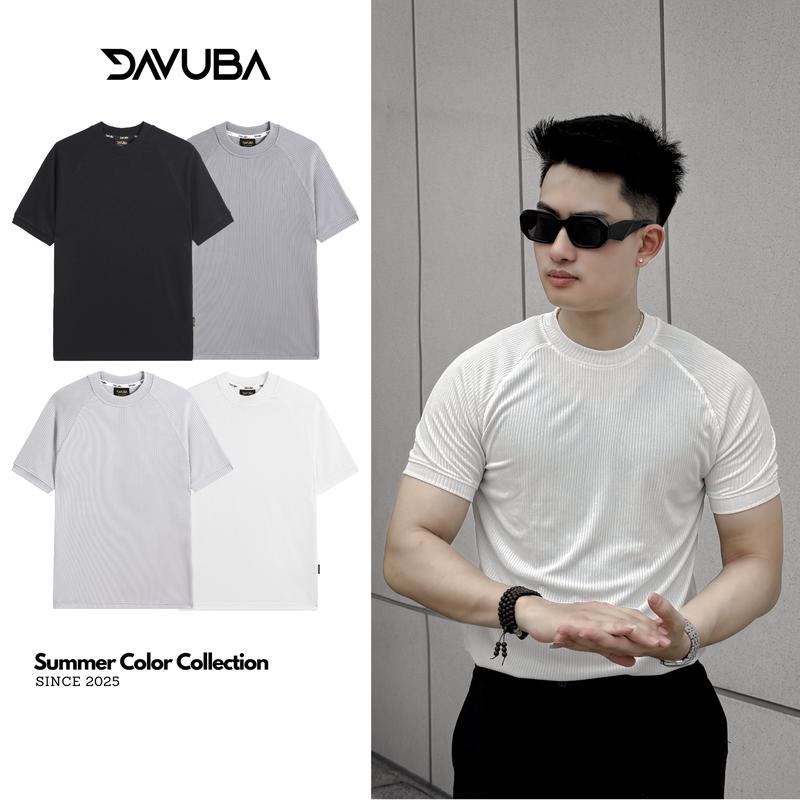COMBO 2 Áo thun gân trơn [FORM FIT BÓ SÁT] DAVUBA SM091