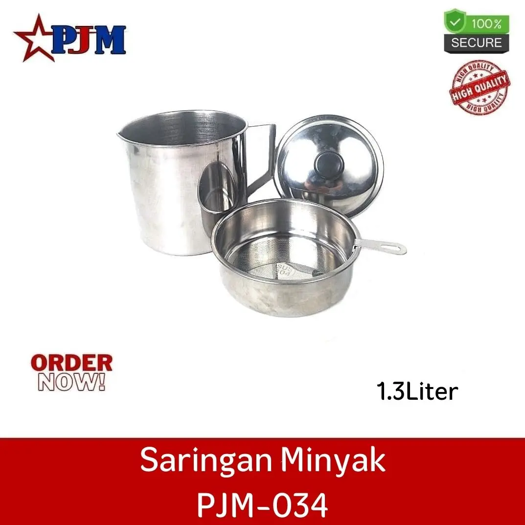 Saringan Minyak 227 Gram /TERMURAH PJM052 Stainless/ Oil Pot Sisa Wadah Minyak Jelantah / Wadah Saringan Minyak Goreng Anti Karat Stainles Stainless