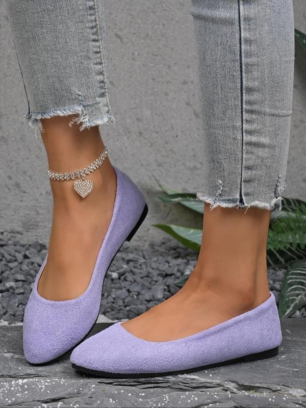 Women's Fashionable Solid Color Pointed Toe Slip on Loafers, Casual Comfortable Breathable Flat Shoes for Daily Wear, Lightweight Breathable Shoes for All Seasons, Girl 3