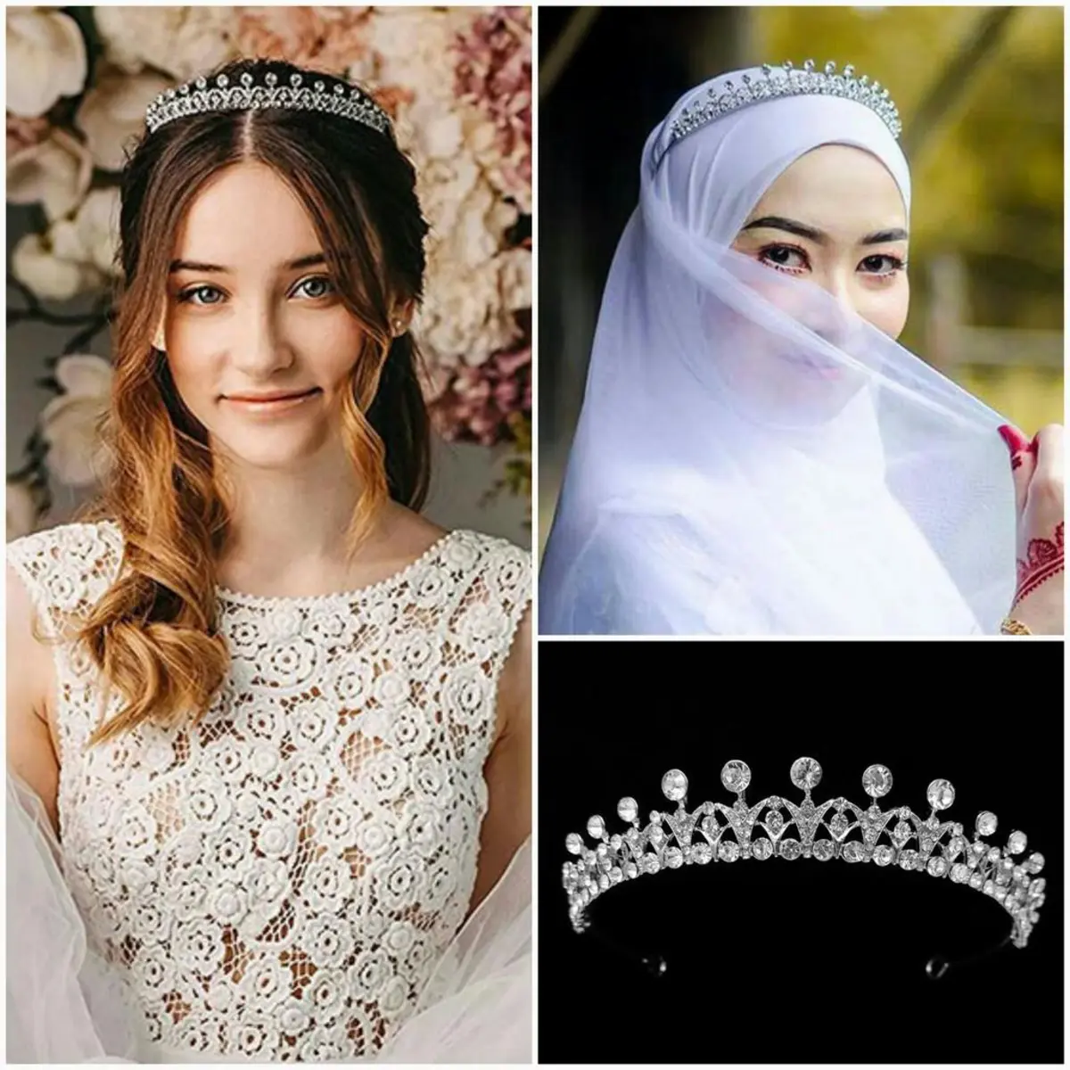 Mahkota hijab/mahkota pesta Ria Richis Besi Crystal Dewasa