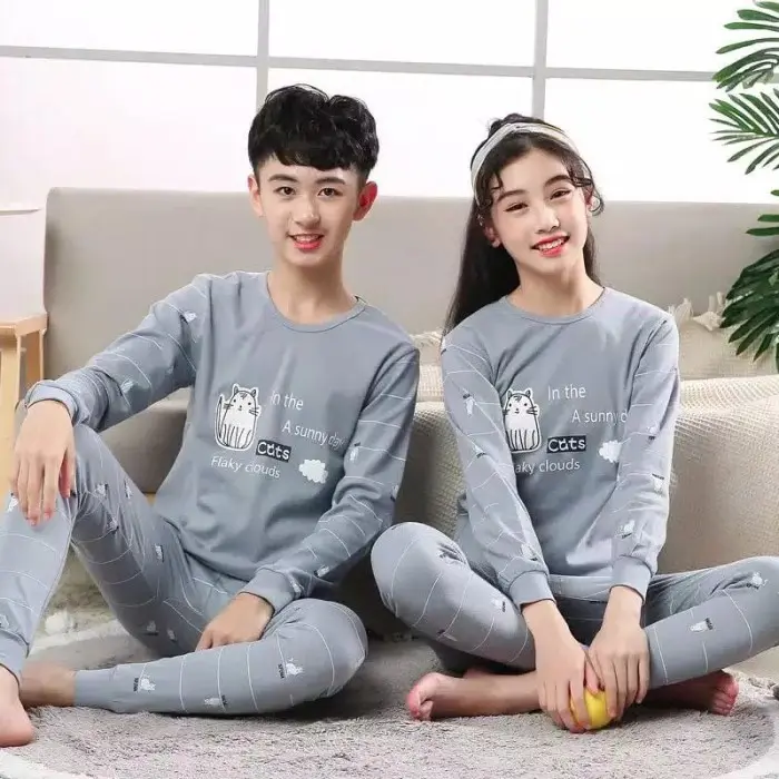 D»4E BAJU TIDUR SET PIYAMA ANAK 7-16 TAHUN UNISEX IMPORT PREMIUM KATUN ADEM B♫I9