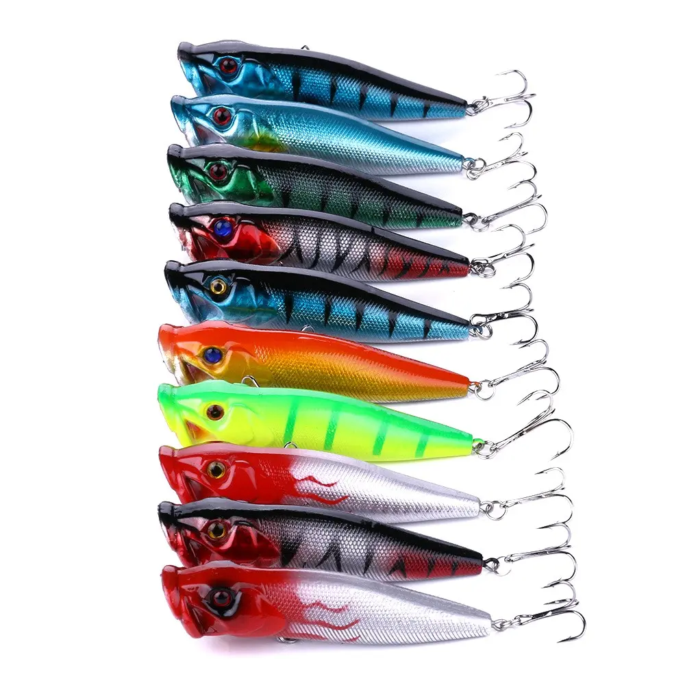 Umpan pancing mata 3D popper casting berat 12.5gram panjang 9cm Lure
