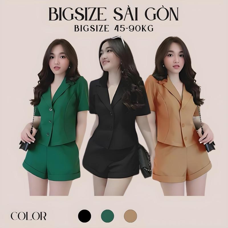 Thời Trang Bigsize Set Quần Áo Dự Tiệc Vải Cotton Lạnh 50 - 100Kg Dễ Thương Top Nữ Jean Đen Women - B.1143