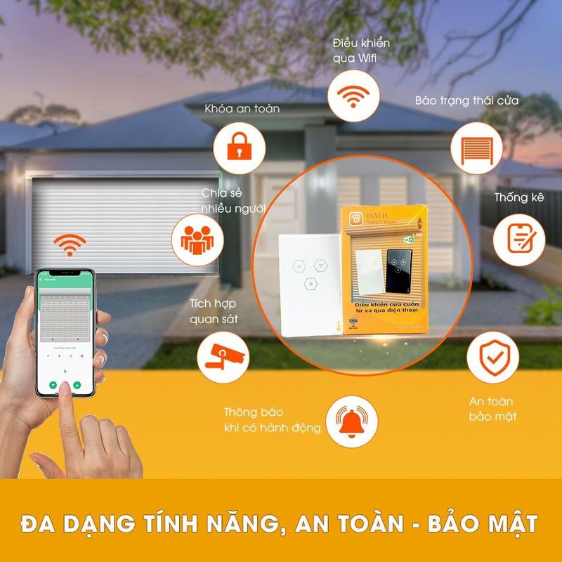 Product Introduction of [️️Tặng đế nổi] Hunonic - Công tắc điều khiển cửa cuốn thông minh Datic | Điều khiển cửa cuốn từ xa qua điện thoại bất cứ nơi đâu | giám sát thông minh l an toàn l tiện lợi 2