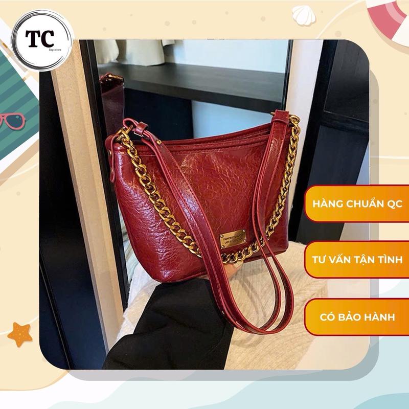 Túi Xách Nữ Size 25cm Hoạ Tiết Kẻ Trám Phối Dây Xích Vàng Thời Trang Cao Cấp Thu Đông Đeo Đi Chơi, Đeo Hàng Ngày T45