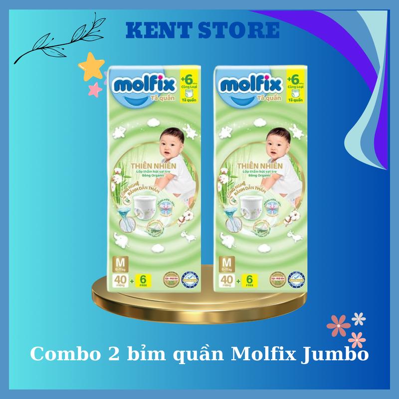 Combo 2 bịch bỉm quần Molfix trung đủ size cho bé S/M/L/XL/xxl