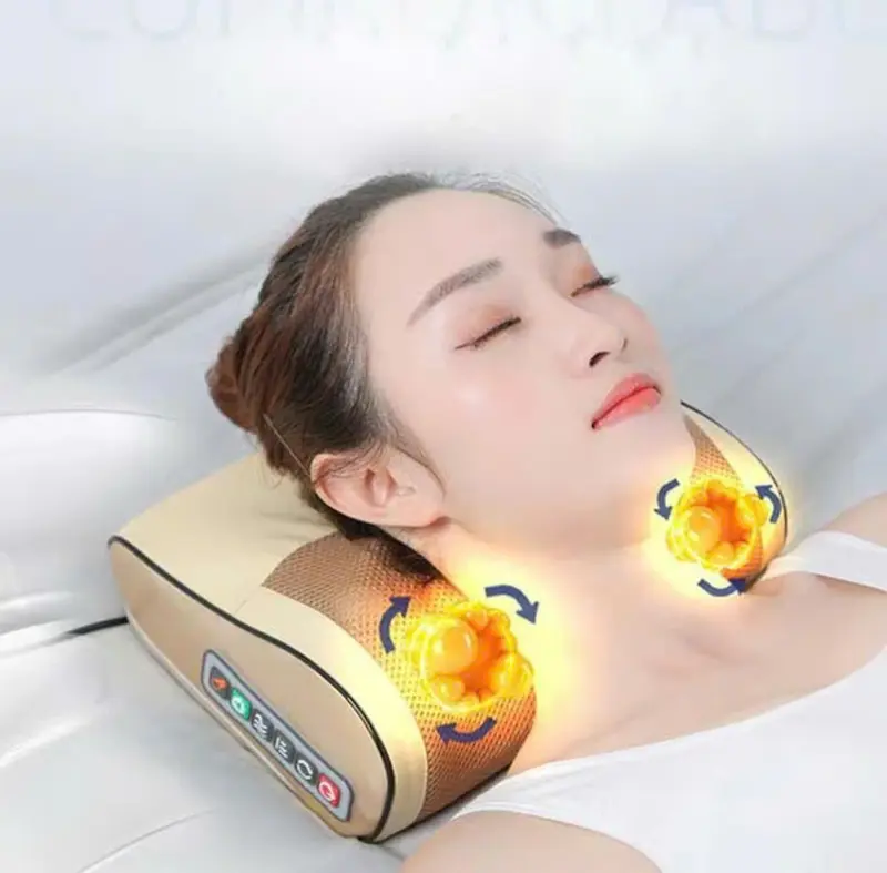 Gối Massage Cổ Vai Gáy 20 Bi Đảo Chiều, Hỗ Trợ Massage Toàn Thân, Massage Ấm Và Thoải Mái 2