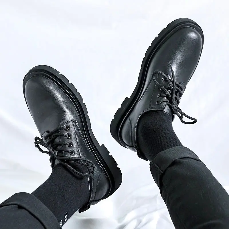 Giày đốc derby nam da mềm, đế cao 4-5cm