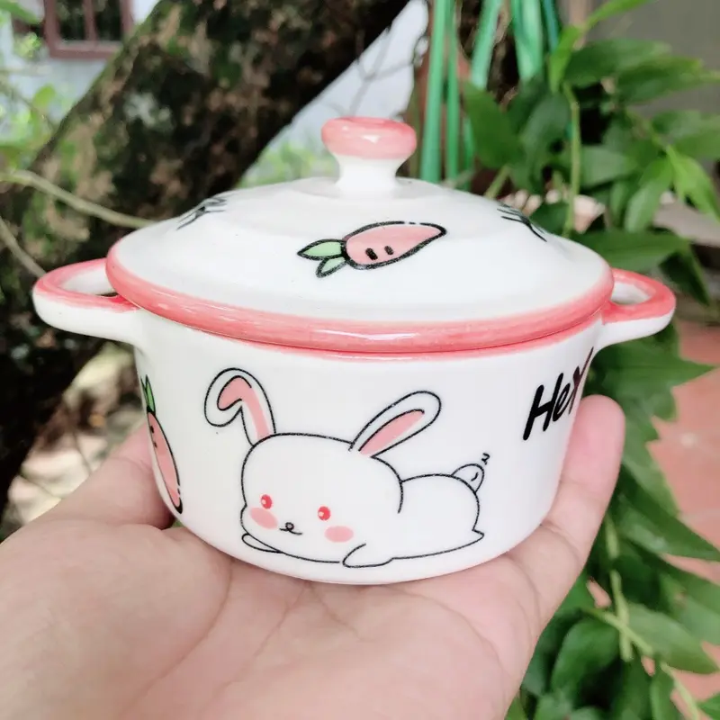 Chén sứ hình Ramenkin có nắp cho bé ăn dặm 4