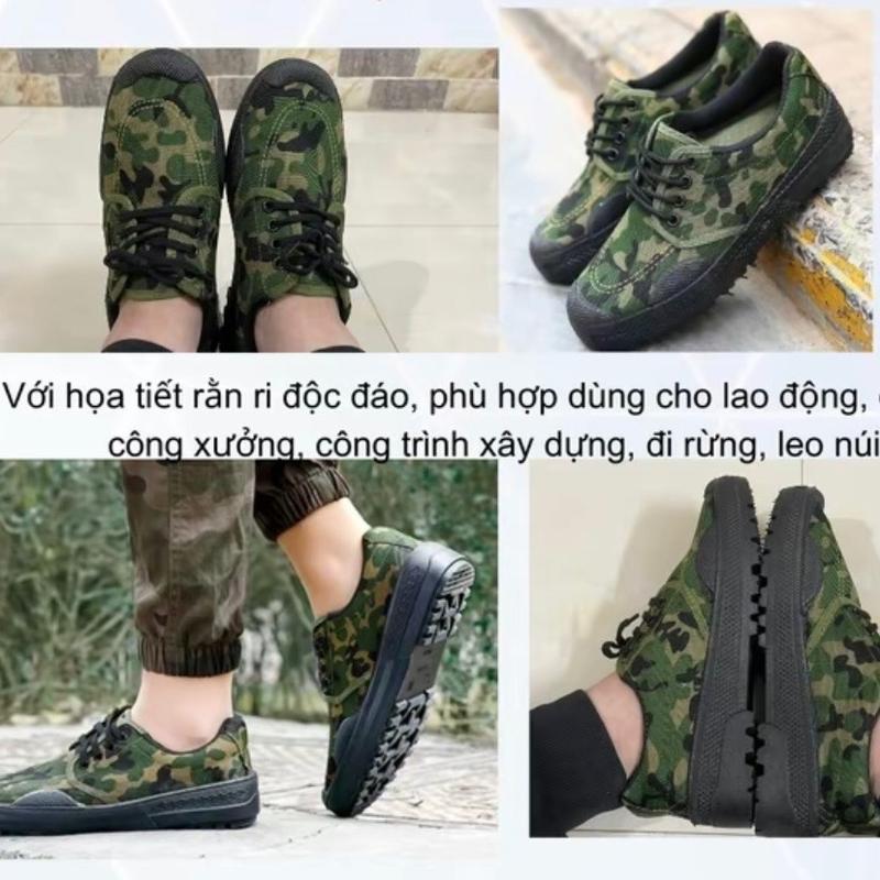 Giày lao động rằn ri nam nữ chống trơn trượt cổ cao và cổ thấp phù hợp đi rừng đi phượt lao động ... Cao Su