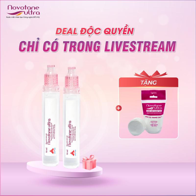 ĐỘC QUYỀN TRONG LIVESTREAM MUA 2 TẶNG 1 Combo 2 Nước Nhỏ Mắt Nhân Tạo Dưỡng Ẩm Novotane Ultra 10ml Tặng Quà