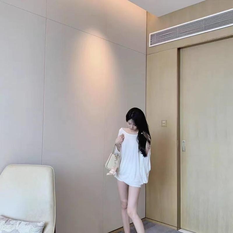 Product Introduction of Bộ Đồ Ngủ Dáng Rộng Vừa Vặn, Dài Trung Bình Áo Sơ Mi Chống Nắng Mùa Hè Trễ Vai 6