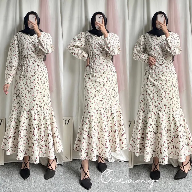 Dress Wanita Aimel Fishtail Maxi XL Katun Motif