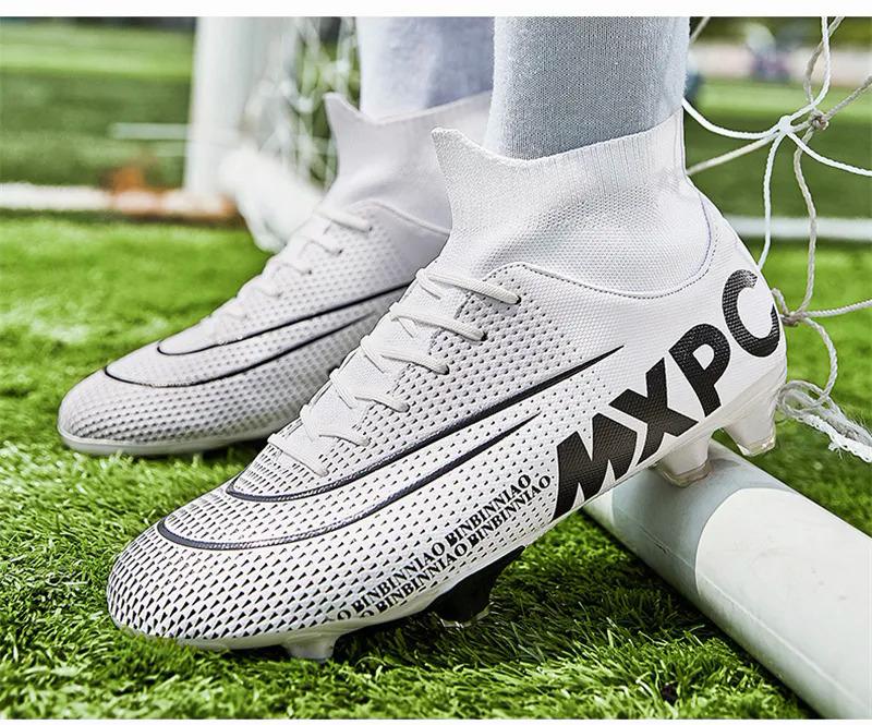 Product Introduction of 35-45 Futsal Shoes for Men Artificial Grass Soccer Shoes High Top Football Boots Kids Football Shoes Korean Style Cleats Shoes Specs Boys Outdoor Sports Shoes Big Size 38