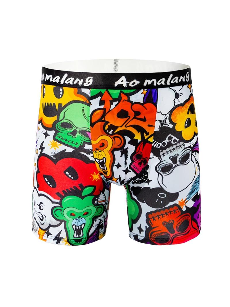 Product Introduction of Random Print Men's Boxer Brief, Casual Comfy Breathable Underwear for Daily Wear, Men's Underwear for All Seasons 9