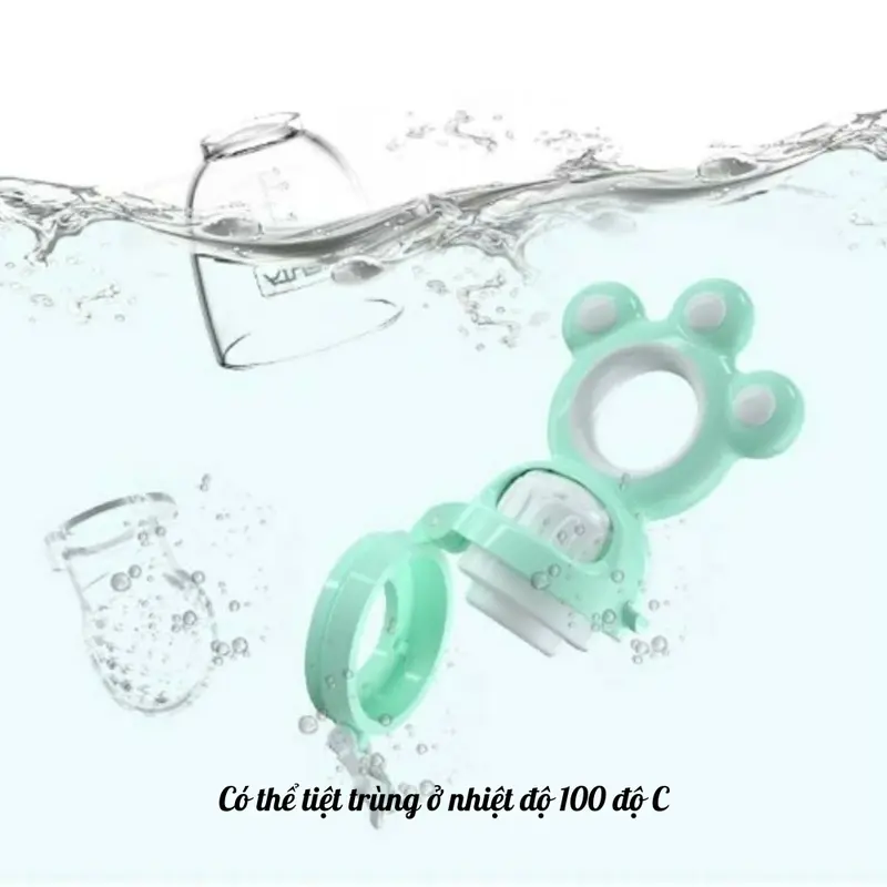 Túi nhai ăn dặm cho bé Misuta silicon cao cấp, không BPA, gồm 3 đầu nhai mềm mại bảo vệ nướu an toàn 8
