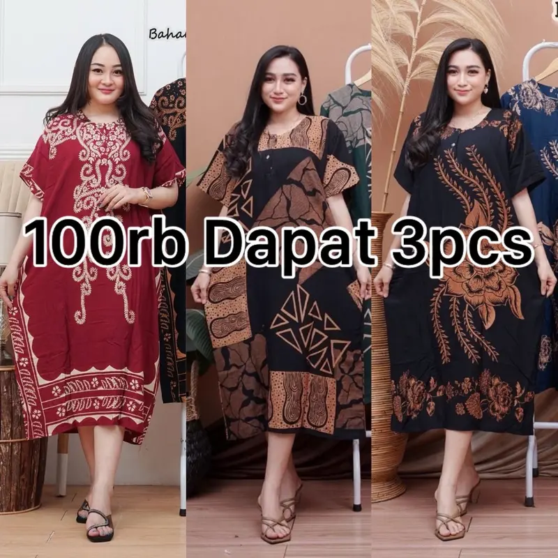 100rb Dapat 3pcs Daster Jumbo Lengan Pendek Busui Frenly Pilih motif tulis pesan Opsional/Catatan 0