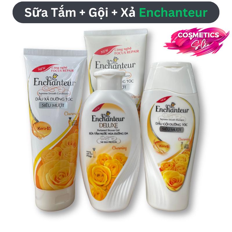 Bộ Dầu Gội, Sữa Tắm, Dầu Xả, Xà Bông - Enchanteur Hương Nước Hoa Pháp