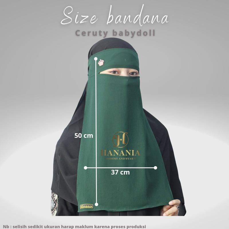 Product Introduction of Cadar/niqab bandana ceruty babydoll warna by hanania 1