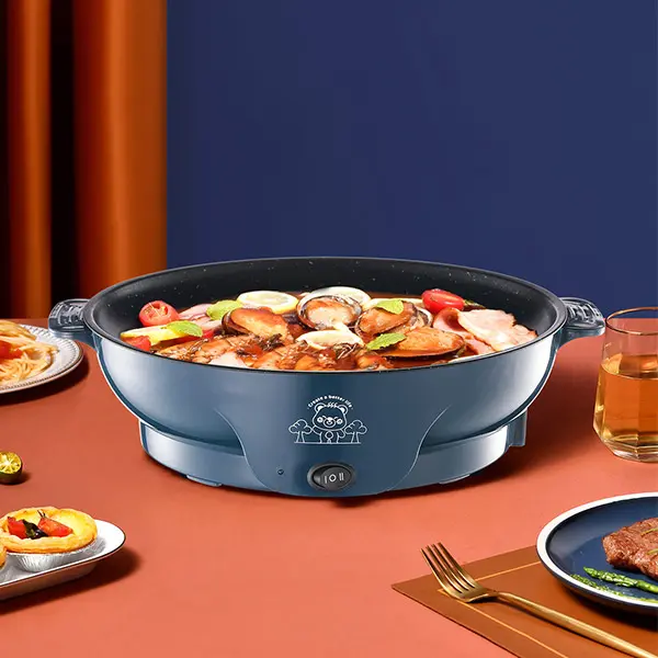 SAMONO Panci Listrik 26cm BBQ Serbaguna Anti Lengket Low Watt Garansi 1 Tahun EPB26 7