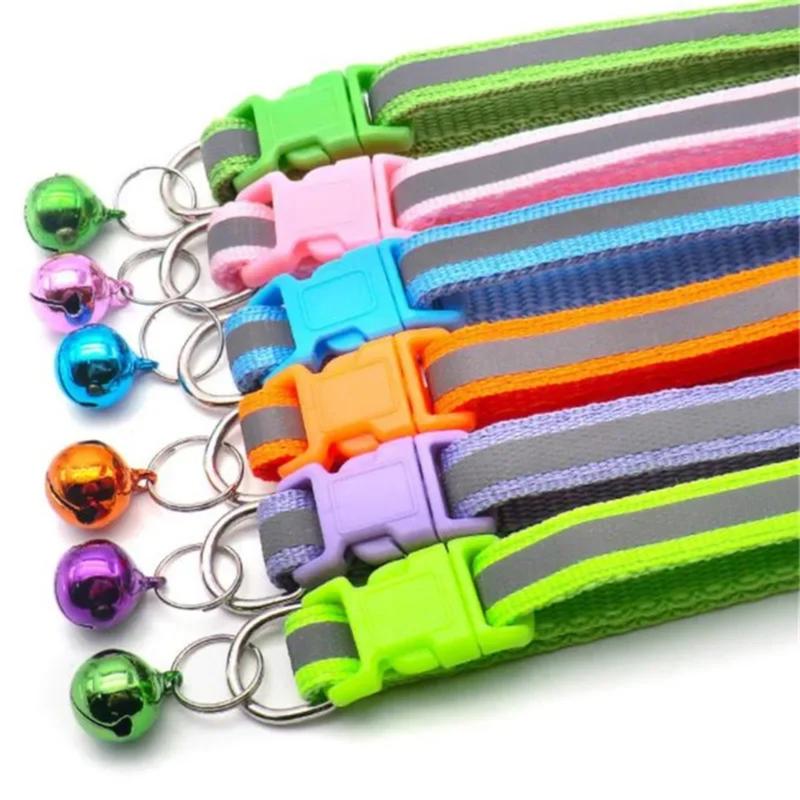 Product Introduction of Pet Accessories Dog Cat Collar Bell Colorful Reflective Pattern Adjustable Collars for Puppy Kitten DIY Small Animal 12