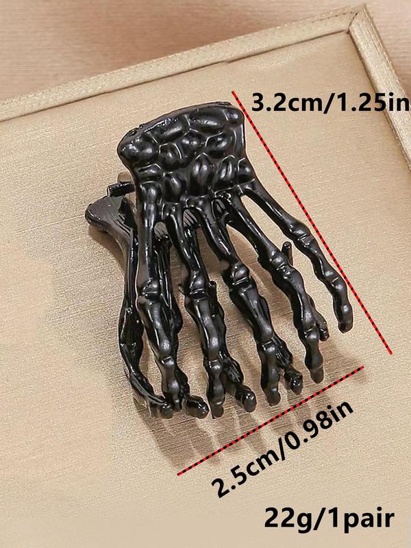 Fashionable Skeleton Hand Design Hair Claw Clip (1 Pair), Gifts for Her, Casual and Versatile Hair Accessories for Women & Girls, Trendy Accessories for Party and Daily Life Halloween 4
